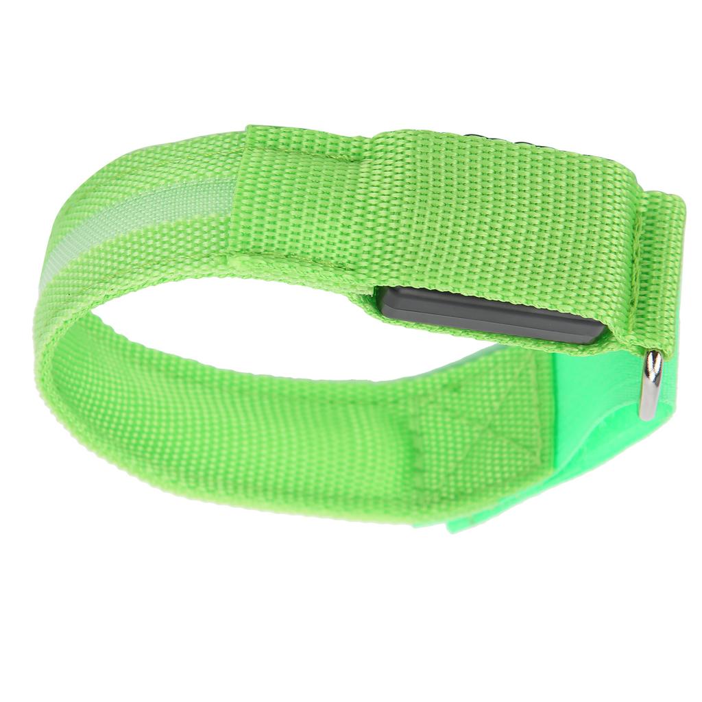 Outdoor Running LED Armband Adjustable Flashing Wristband Cycling Light Up BraceletGreen