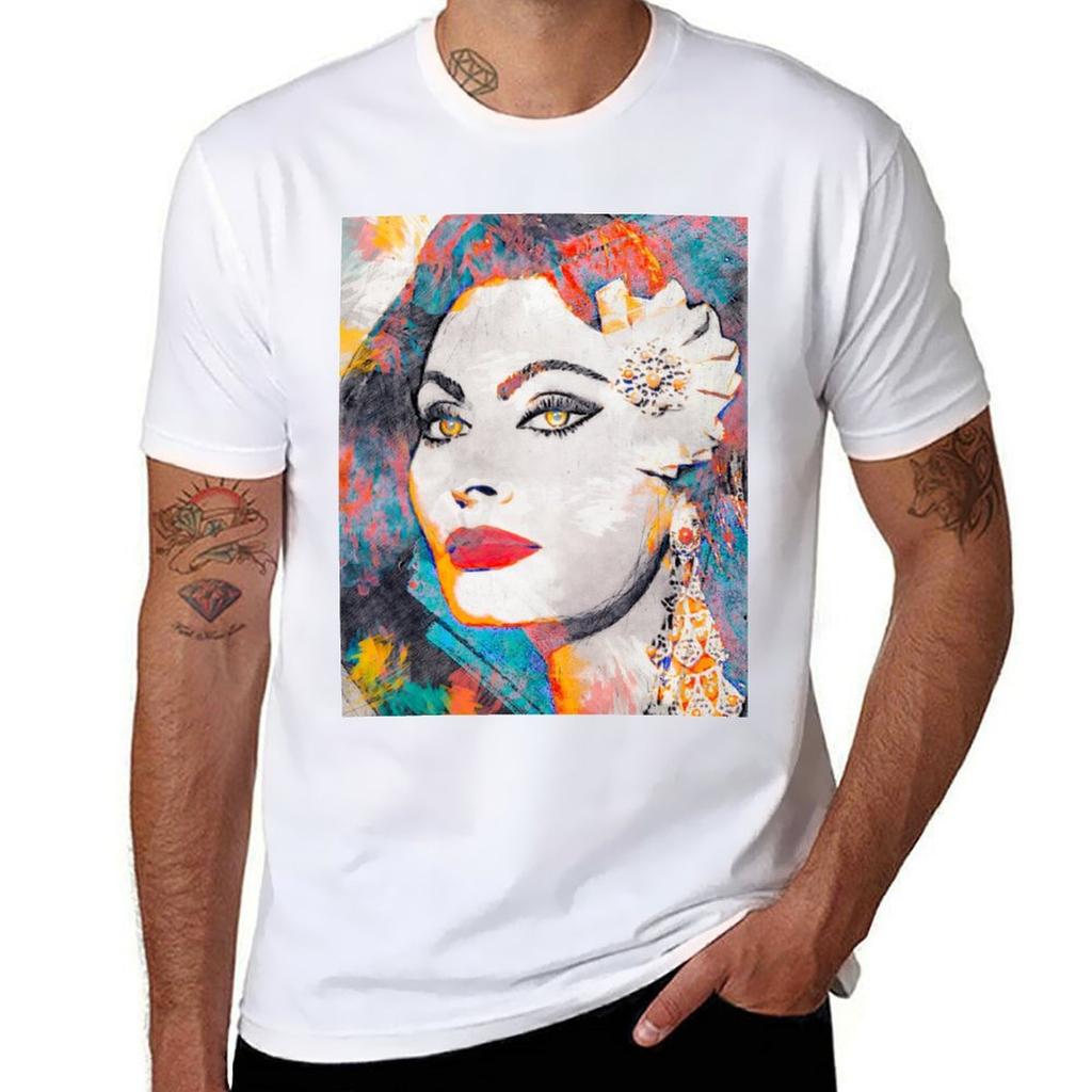 Sophia Lauren Pop Art Tshirt Lightweight Cooling Short Sleeve Tee