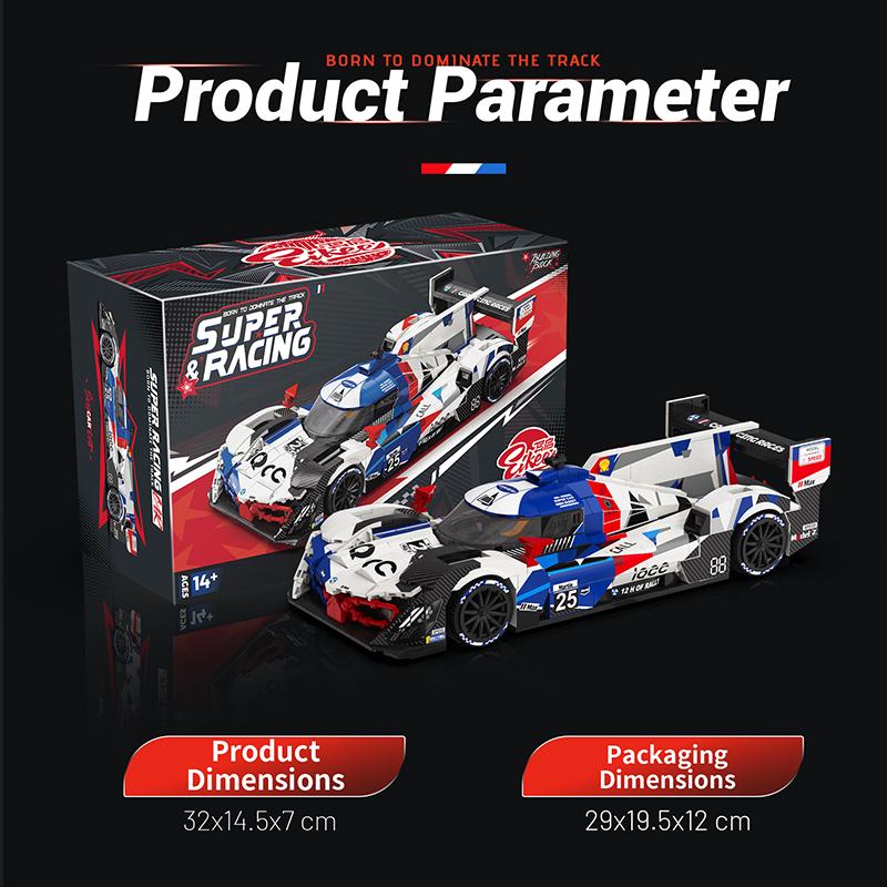 Eikee MOC City Flacără Mașină de Curse Model Blocuri de Construcție 16 Grile Vehicul Sport Cărămizi Jucărie pentru Copii Cadou Festival