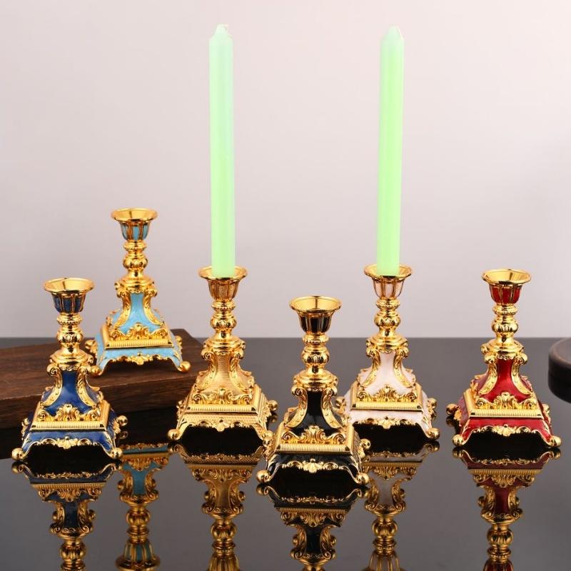 Vintage Metal Single Head Candle Candlestick Decor High-End Restaurant Hotel Decorations Vintage Photo Props Home Decor