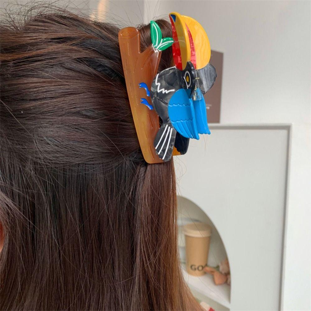 Creative Animal Hair Clip Cartoon Bird Shark Clip Creative Acetate Hair Claw Travel
