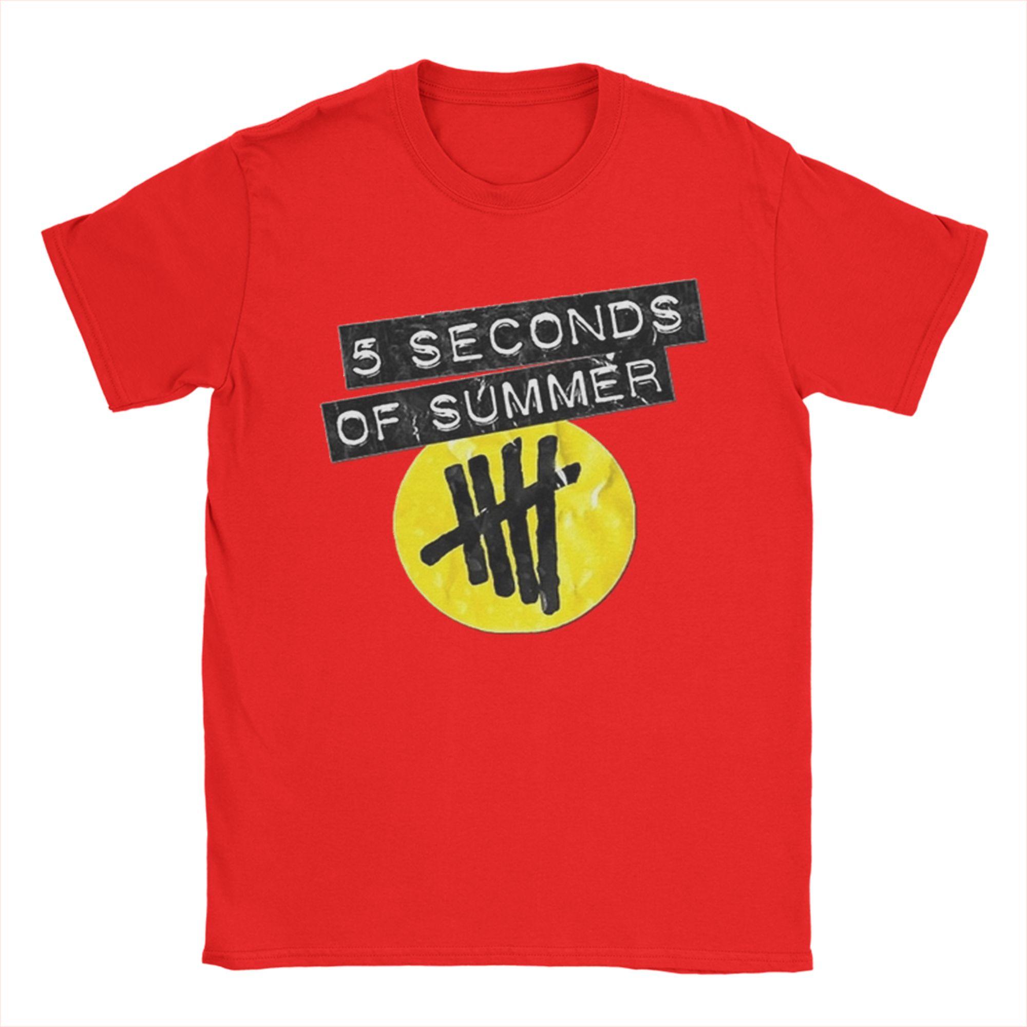 

5 Seconds of Summer 5SOS Mens T Shirts Fashion Tees Short Sleeve Crewneck TShirt Pure Cotton Gift Tops S