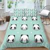Panda Bedding Set for Kids Boys Girls Cute Cartoon Giant Panda Duvet Cover Set King/Queen Size Yellow Soft Polyester Quilt Cover