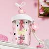 580ML Water Bottles With Straw Straw Dust Cap Drinking Cup High-capacity Portable Handle Whey Protein Shaker Bottle Fruit Juice