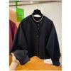 Lässige Ancora Rote Jacke Damen Frühling und Herbst Locker Hochwertig Dünn Sweatshirt Cardigan