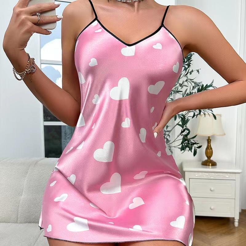 Size Women's Pajamas Provide a Cool and Comfortable Feeling. Love Printed Camisole Pajamas and Home Clothing