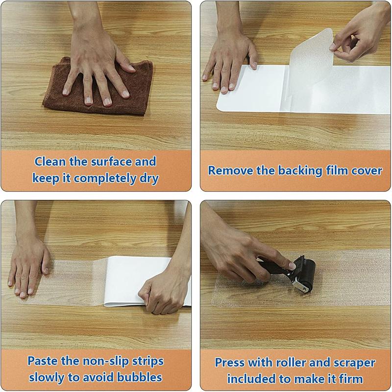 15cm x 61cm Transparent NonSlip Tape Carpet Stair Treads Slip Soft and Waterproof Tape For Floor Bathtub Bathroom Safety Kids
