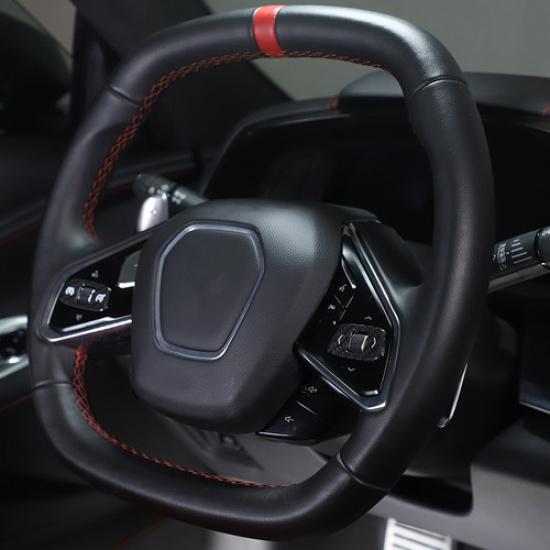 Dry Carbon Car Steering Wheel Pulley Switch Button Patch For Corvette C8 -24