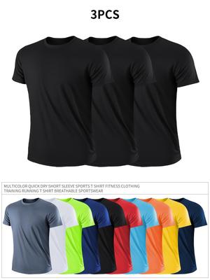 3-teiliges Set Herren Casual Atmungsaktive Schnelltrocknende Kurzarm Sport T-Shirts