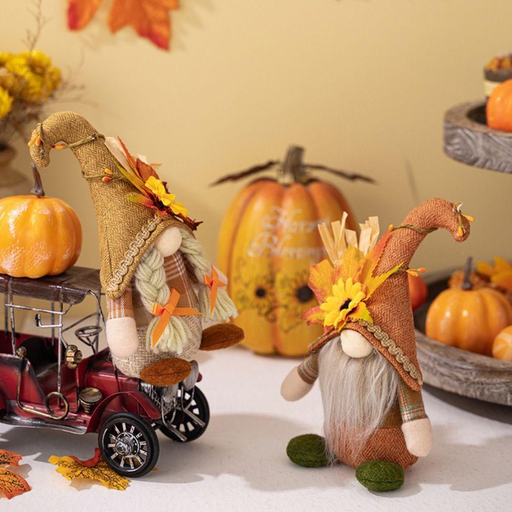 

Decorative Sunflower Gnome Doll Plush Thanksgiving Scarecrow Doll Thanksgiving Style B