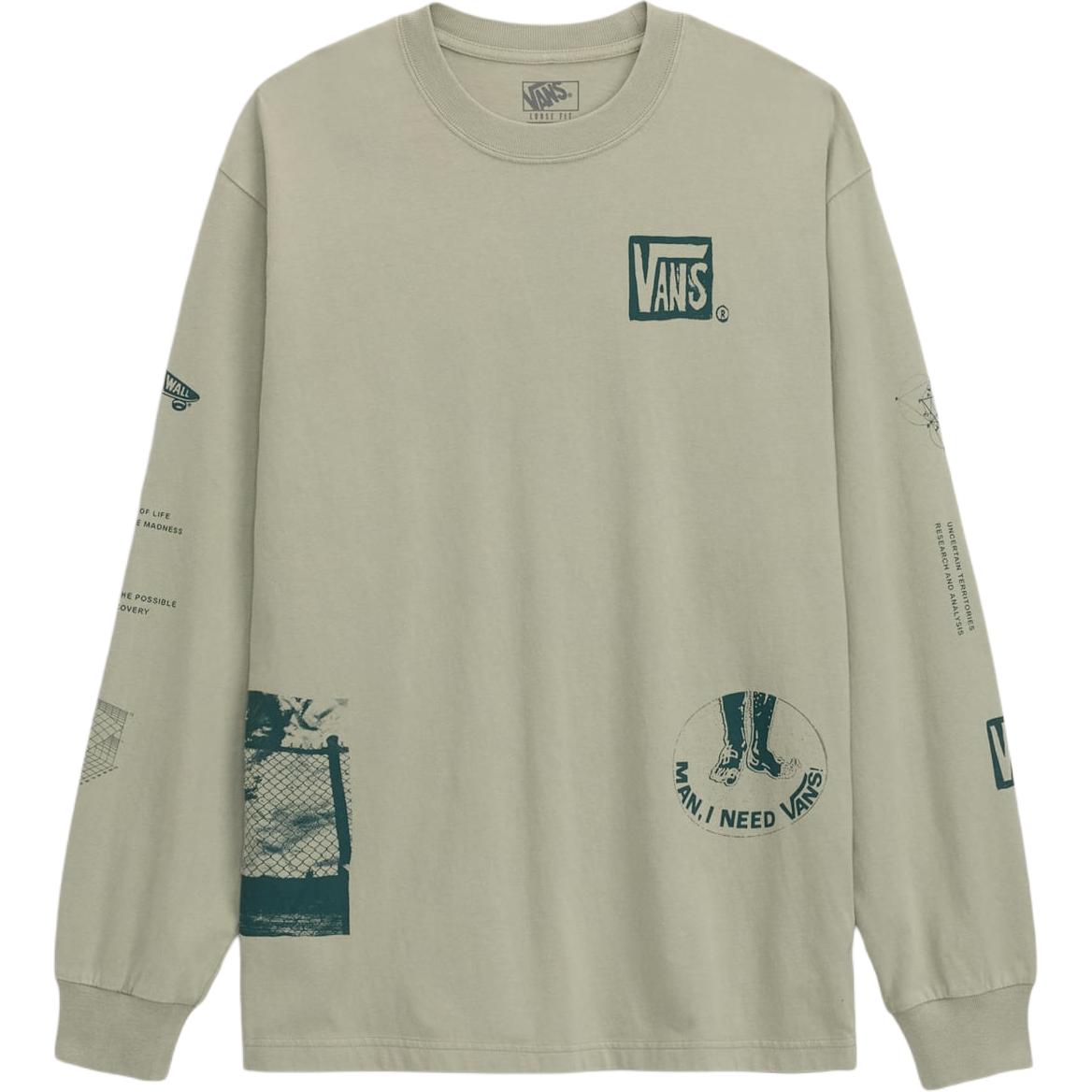 Vans Letter Logo Print Loose Fit Long Sleeve T-Shirt Men tops VN000SRCFSG M
