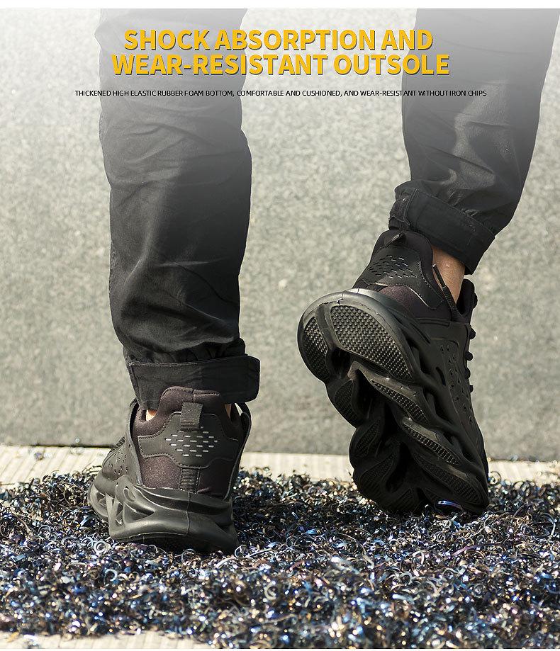 Summer Breathable Anti-smash Anti-puncture Safety Shoes with Lightweight Shock Absorption and Comfortable Flying Woven Upper