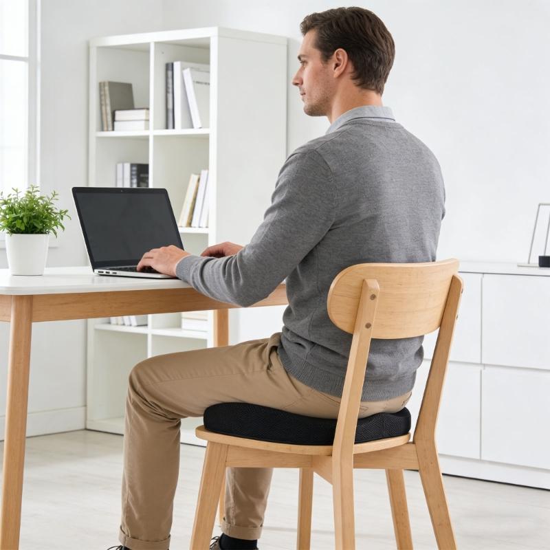 Comfortable Support Seat Pad With Central ventilation For Office Chair And Car Seat Soft Fabric Design