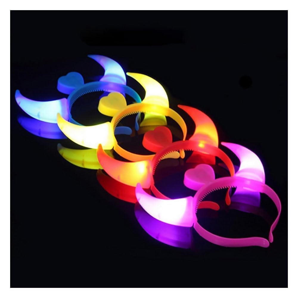 Festival Prize Toy Set of Cute LED Headbands for Summer Hair Cosplay Makeup Christmas Fireworks and Concerts [OIIZREO] Glow-Up Set 10-Piece