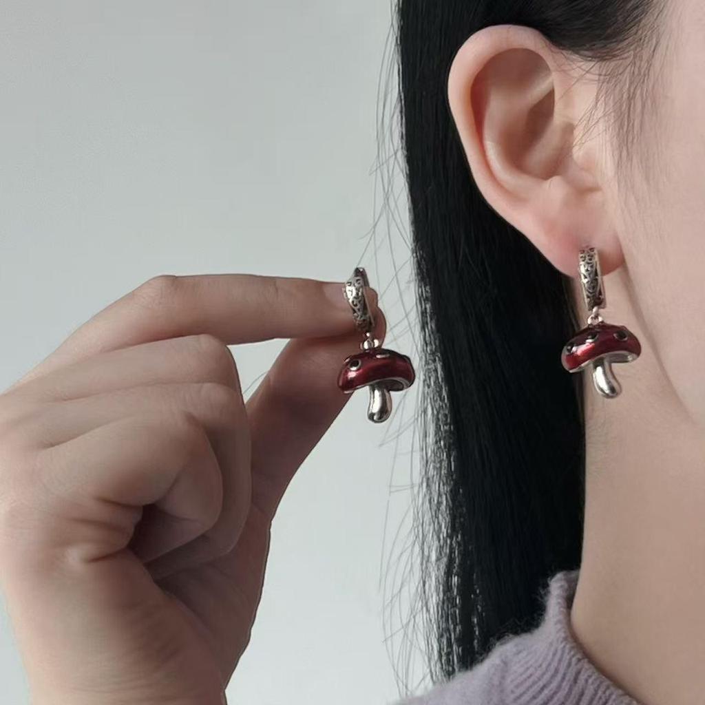 2025 Women's Trendy Strawberry, Cherry & Mushroom Stud Earrings - Versatile & Stylish High-End Jewelry