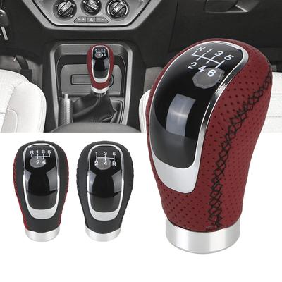 With Gear Knob Manual Transmission 5/6 Speed Shifter Lever Car PU Leather Auto Replacement Replaceable Cap Cover Gear Shift Knob