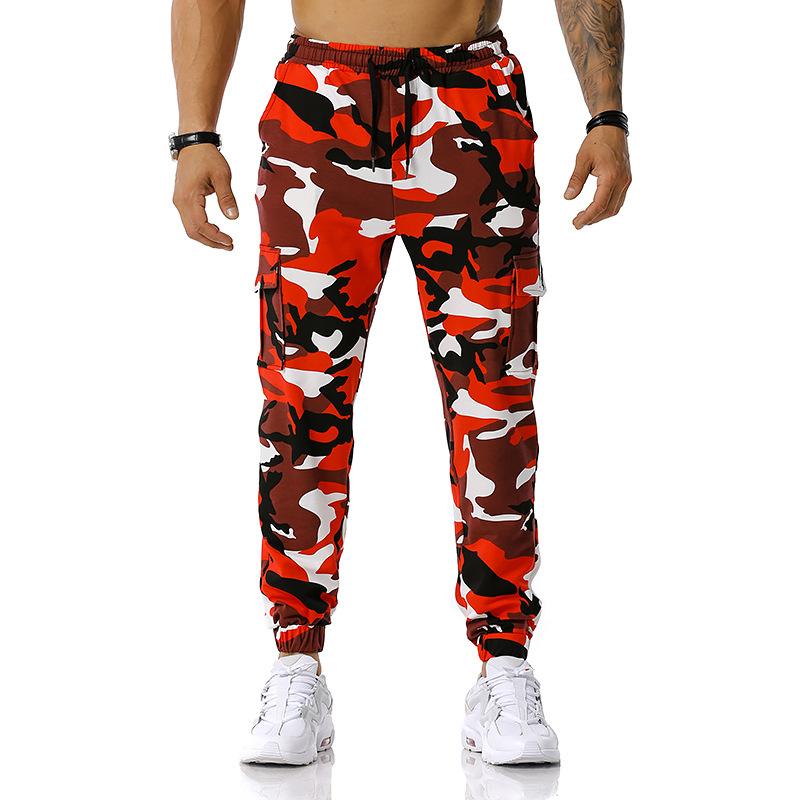 Autumn New Mens Camouflage Jogging Pants Multi-Pockets Outdoor Sport Sweatpants Running Training Casual Fitness Tracksuit Pants