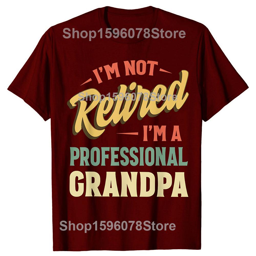 Funny Fathers Day Retired Grandpa TShirt Summer Men Fashion Vintage Summer Style Cotton Short Sleeve Oversized Tshirt Tops