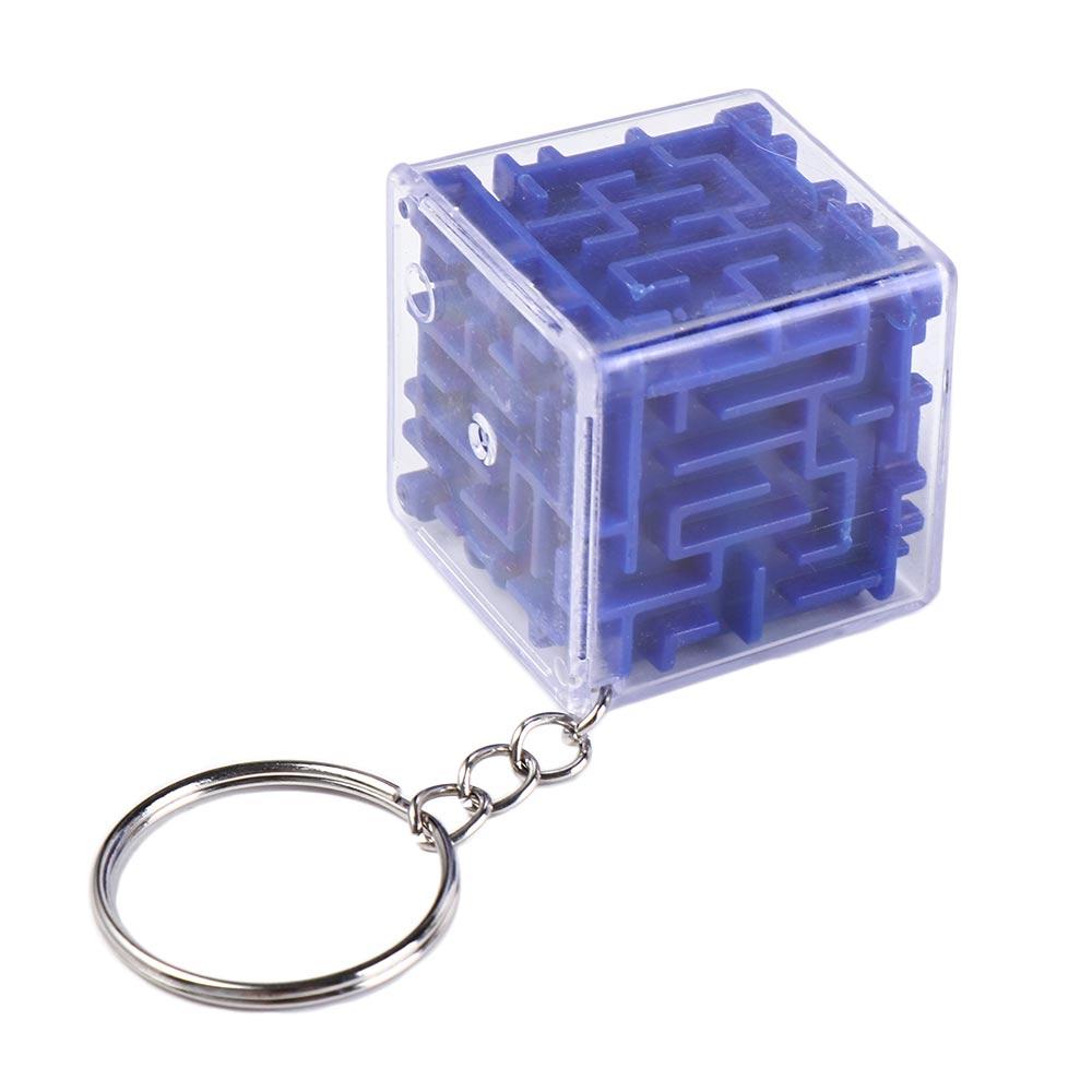 Six-sided 3D Maze Keychain Puzzle Toy Rolling Ball keychain Baby Shower Maze Toys Keyring  Gift Bag