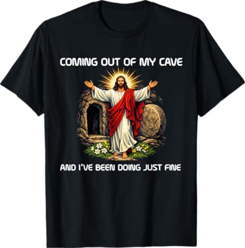 Camiseta Pascua Cristiana Divertida Saliendo de Mi Cueva Regalo Easter S