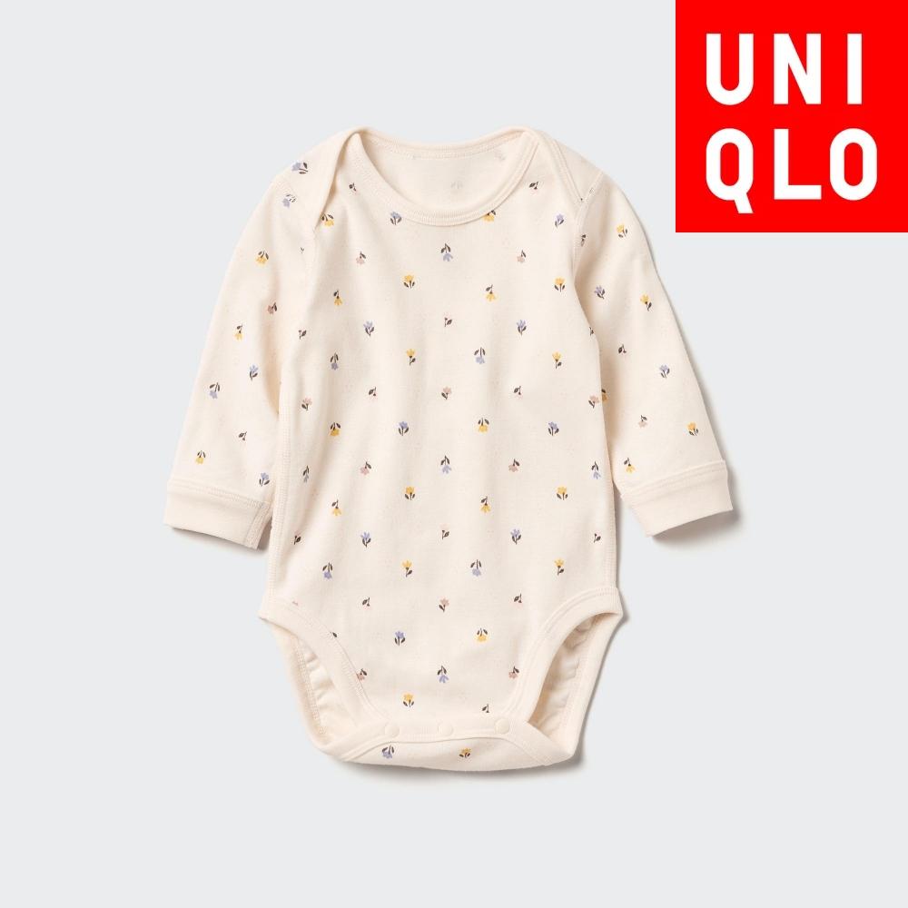 

Uniqlo Bn Joy Of Print Bodysuit с длинным рукавом Pattern 30 NATURAL/BABY 70