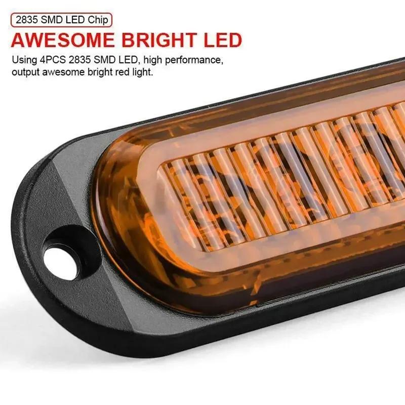 2pcs Yellow LED Side Marker Clearance Light Orange Lamp Indicator 12V-24V Truck Trailer Caravans Replacement Accessories