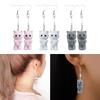 Unique Flocking Animal Earrings Cartoon Cats Shaped Ear Rings Ornament Women Girls Accessory Stylish Party Accessories