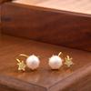 Elegant French Pearl Star Stud Earrings: Versatile, High-End, Stylish, and Unique for Women