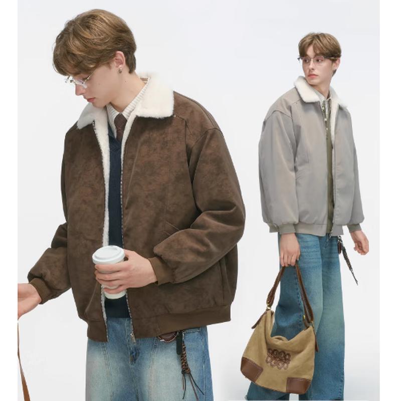 

ICH MODE Lamb Fleece PU Padded Workwear Jacket M