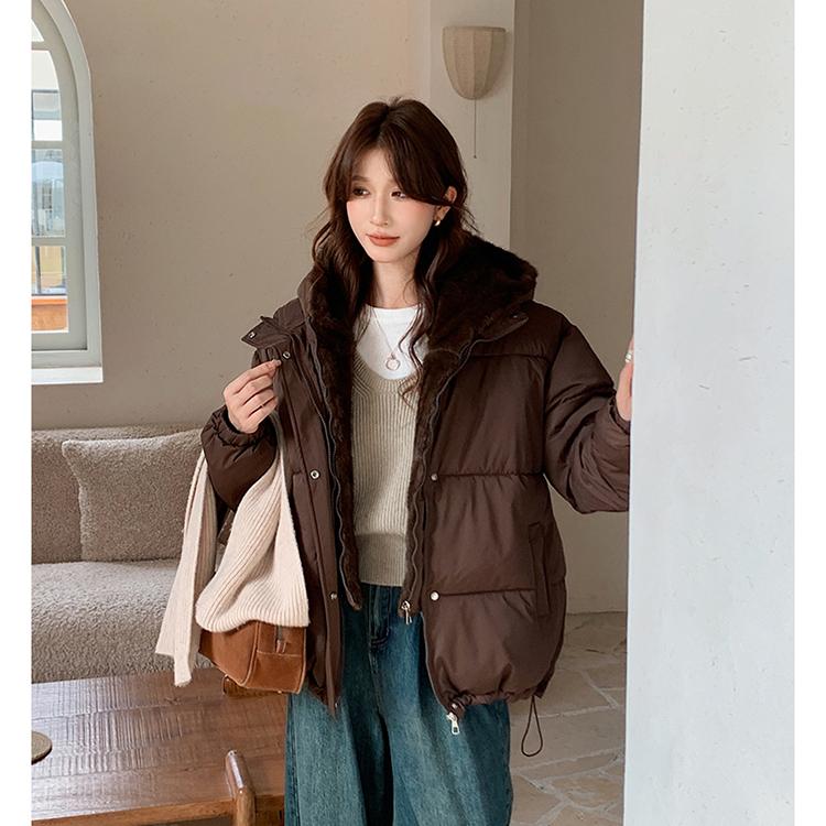 Winter Warm Puffer Jacket Outerwear Detachable Hood Cotton Coat for Women