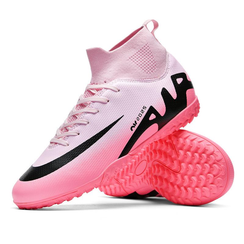 Large Size AG Spike Football Shoes Men Children Adult Students TF Shredded Nails Artificial Grass High Top Training Shoes Women