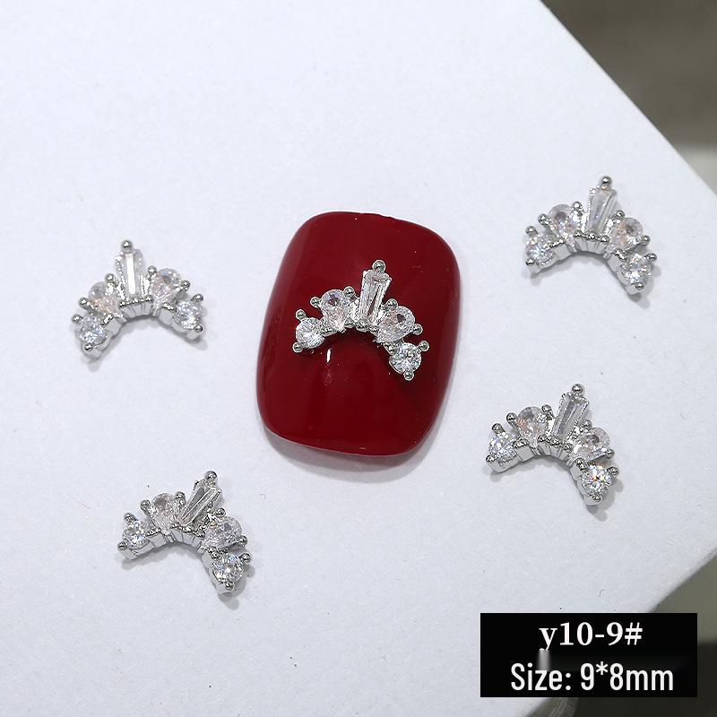 Элегантный 3D французский полумесяц циркон нейл-арт с дизайном звезды