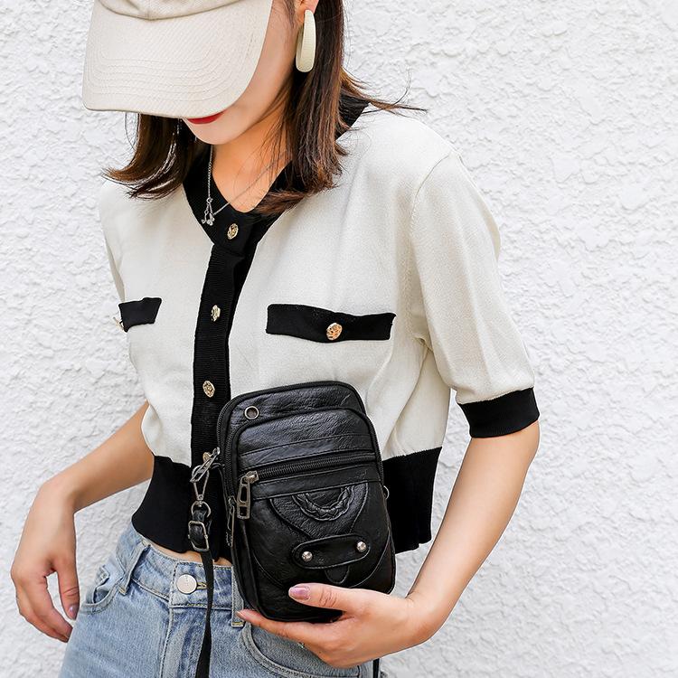 Vintage Umhängetasche, Handytasche, PU-Leder, Umhängetasche für Damen, Mini-Handtaschen