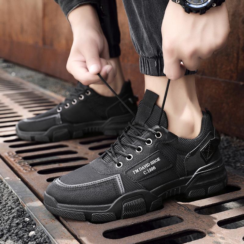 

2024 casual shoes men s platform tooling shoes men s British retro Martin boots men s Korean version men s boots sports shoes men s 44 чёрный