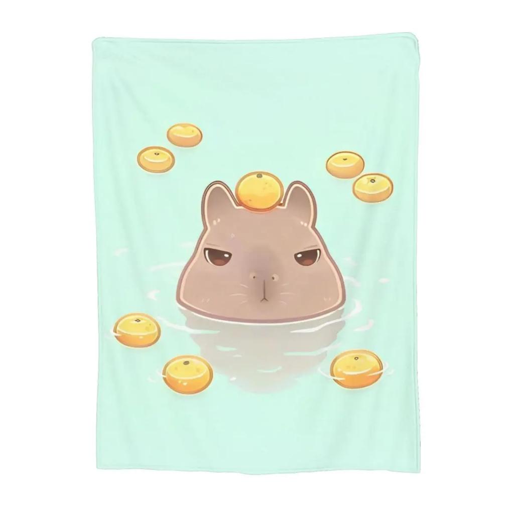 Super Soft Flannel Throw Blankets with Cute Capybara Design for Bedding Couch Cozy and Stylish Home Textile