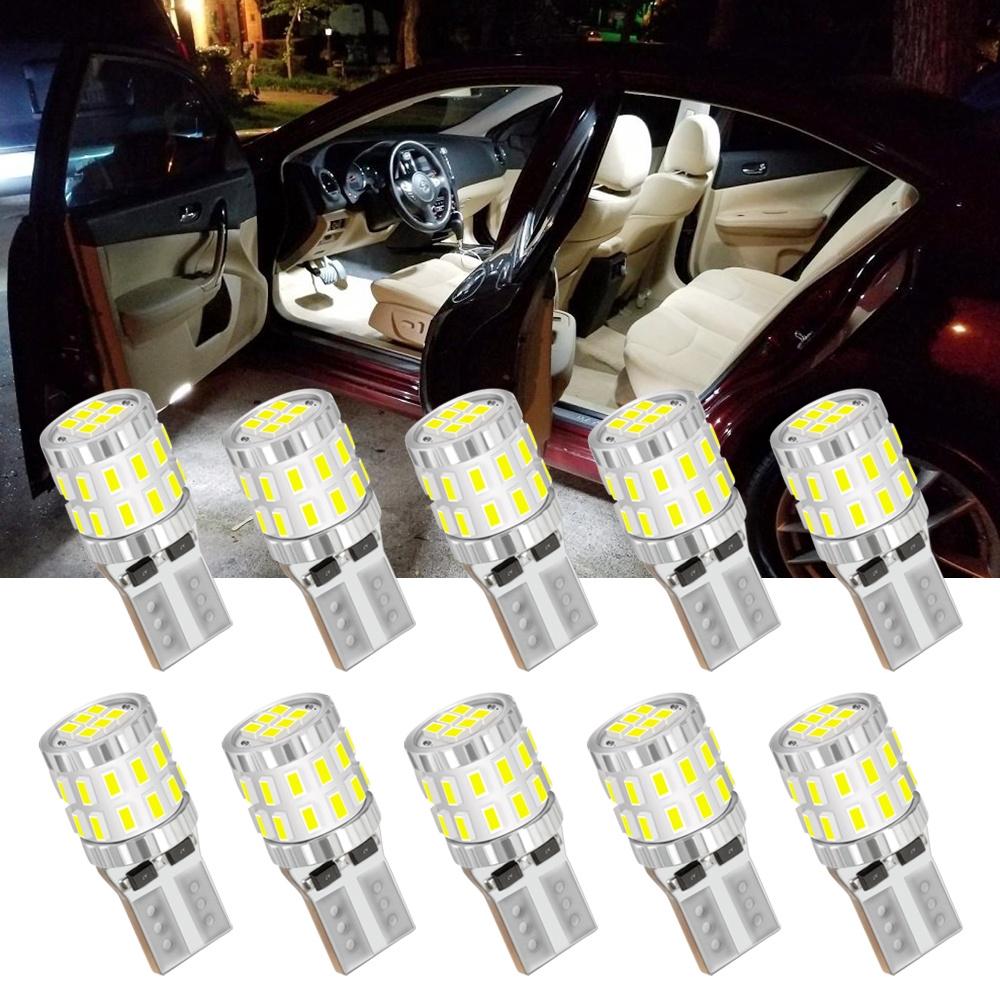 10PCS T10 LED Car Interior Bulb T10 White 3014 SMD LED Car Side Light