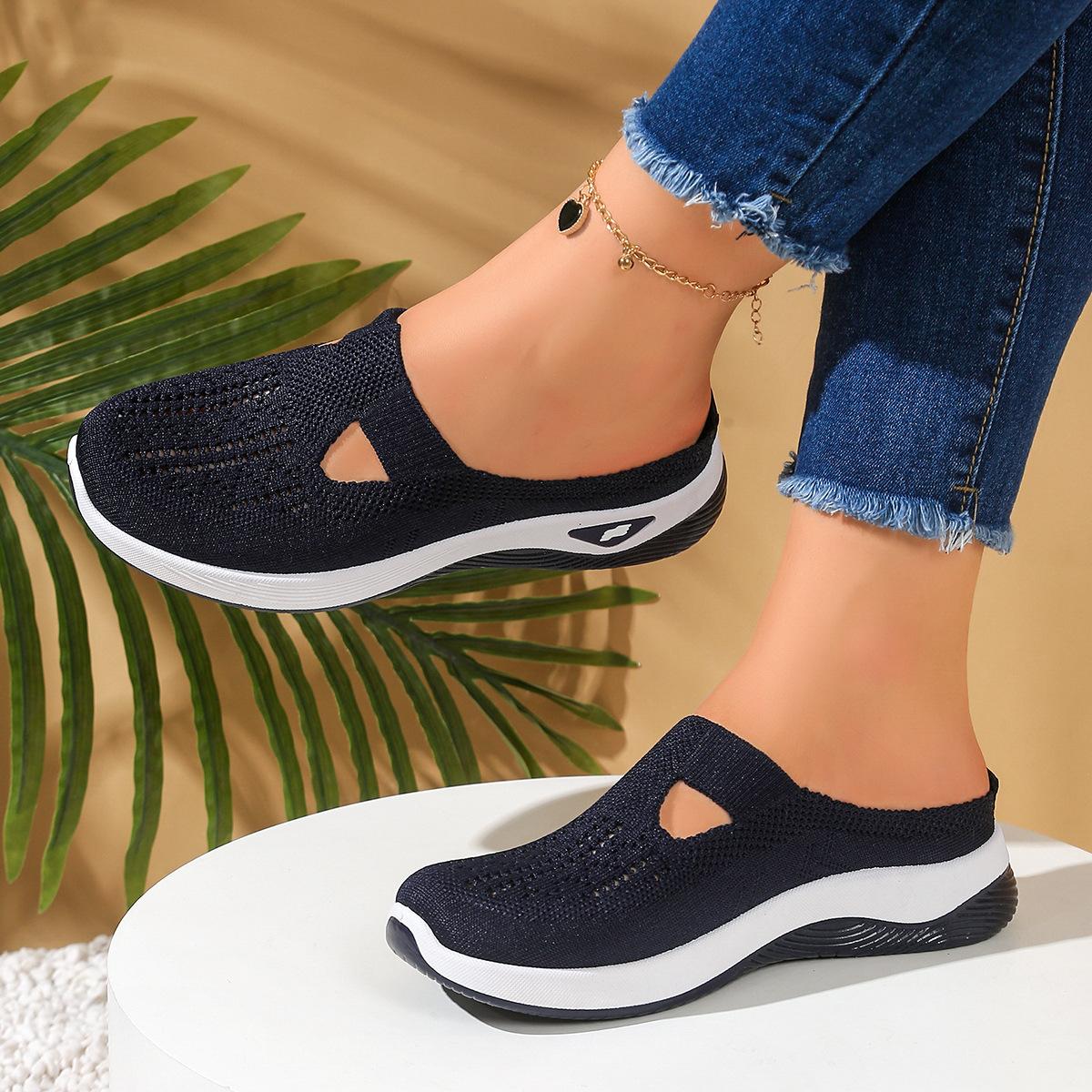 

Обувь женская летняя для среднего и пожилого возраста на мягкой подошве дышащая женская повседневная обувь спортивная 43 тёмно-синий