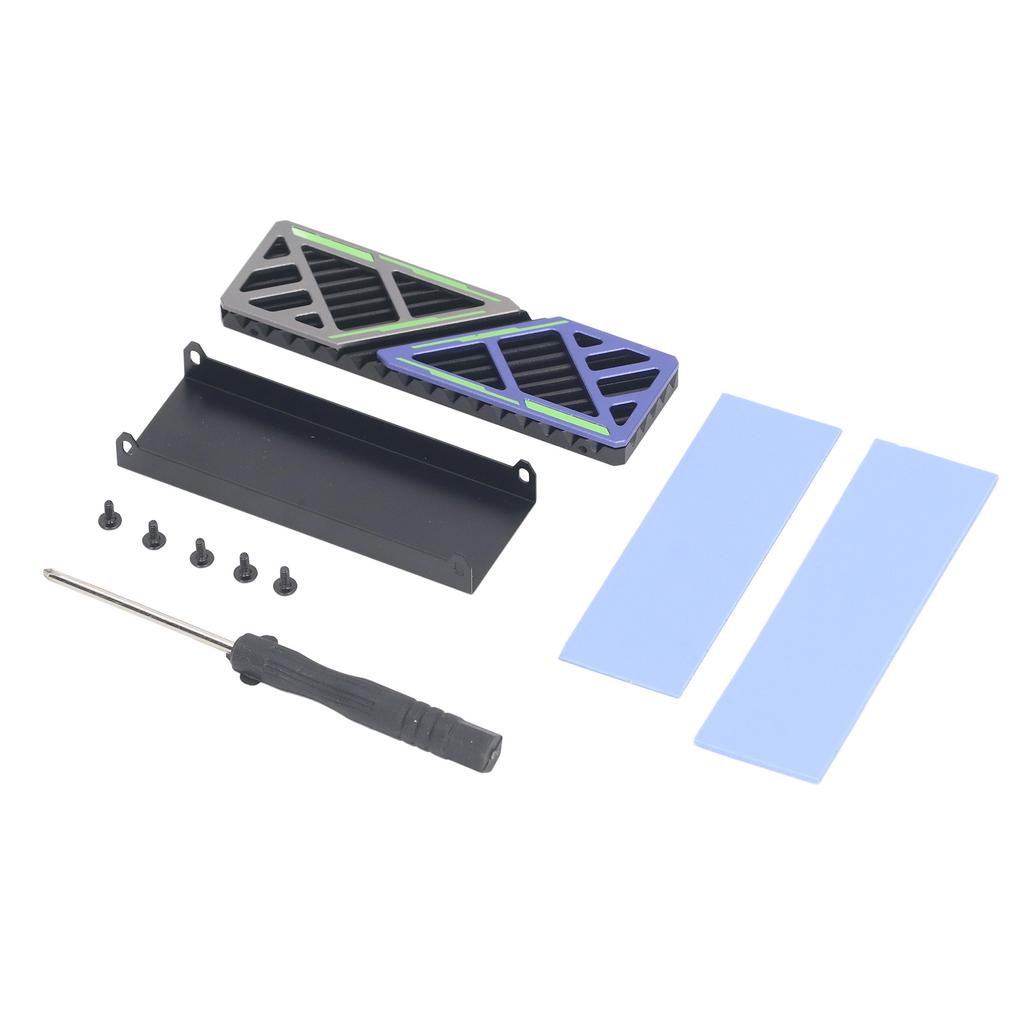 M.2 2280 SSD Kühlkörper Aluminiumlegierung Schnelle Wärmeableitung M.2 2280 SSD Kühler mit Silikonpad für Desktop-Computer