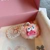 Large Mouth Cartoon Plush Doll Keychain With Faux Pearls Lanyard