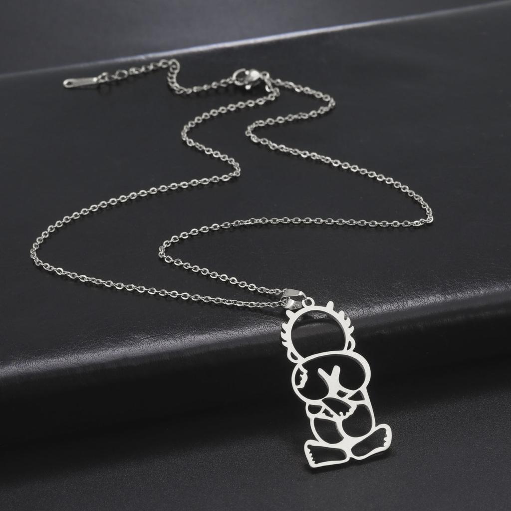 Cazador Stainless Steel Handala Boy Hanzala Pendant Necklaces for Women Men Chain On Neck Gift Jewelry