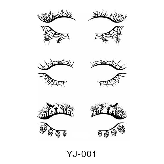 Geometric Pattern Eyeshadow & False Eyelash Tattoo Stickers for Party Makeup