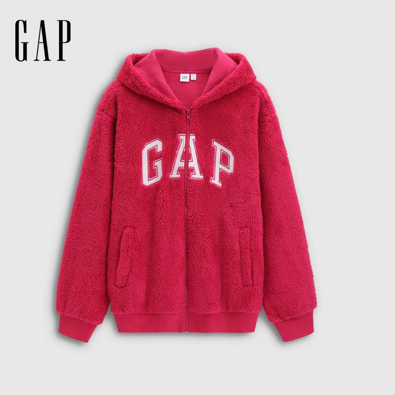Gap Unisex Contrast Logo Loose Fit Fluffy Hooded Sweatshirt