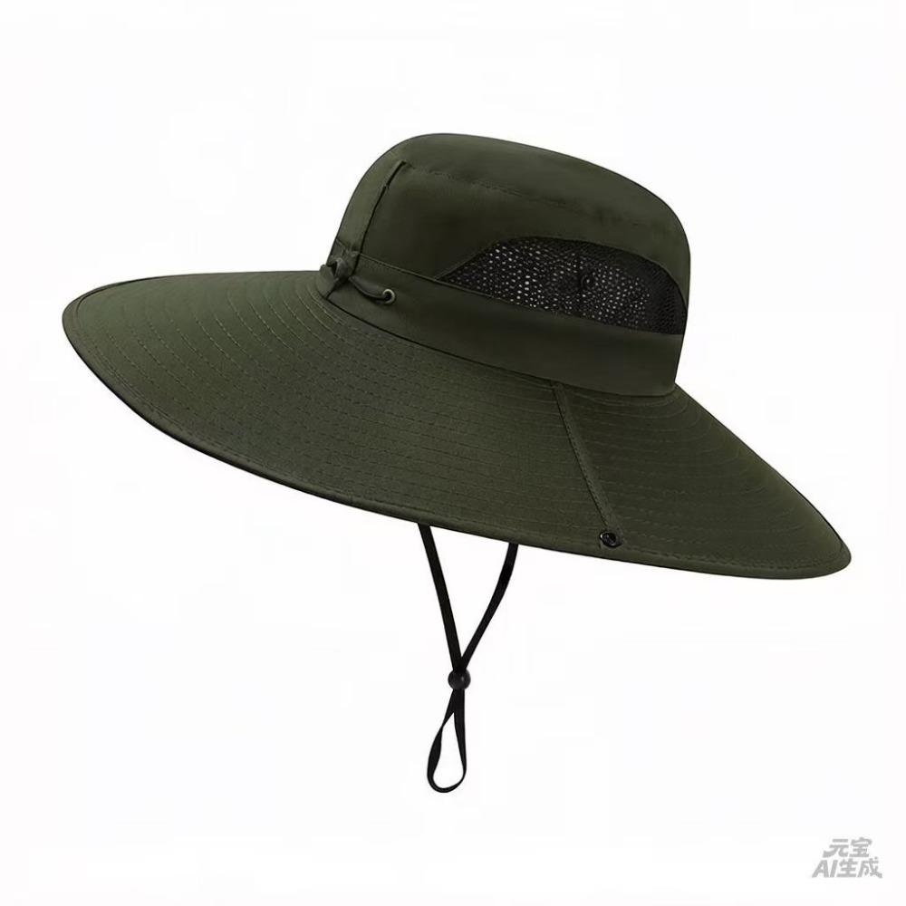 UV Protection Solar Fan Bucket Hat, Outdoor Fishing Sun Protection Cooling Fisherman Cap