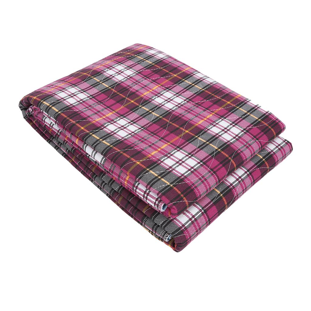 Incontinence Bed Pad Purple Plaid Washable Reusable Heavy Absorbency Hospital Bed Pad for Home Hospi