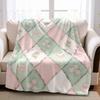 Bow Tea Tile Cartoon Anime Print Flannel Blanket Soft Warm Throw For Kids Bedroom Sofa Bed Christmas Office Car
