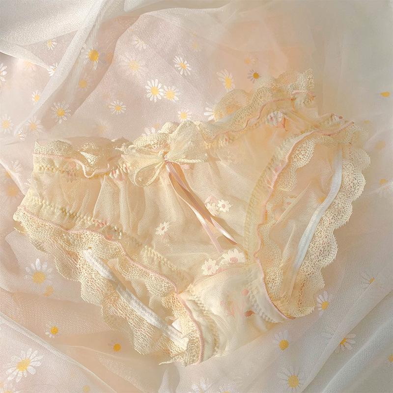 Pure Desire Daisy Lace Mesh Low-Waist Triangle Panties