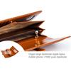 Dreifach-Damen-Geldbörse aus reinem Leder, lange Schnallen-Ledertasche, Echtleder-Multi-Card-Geldbörse mit großer Kapazität, Damen-Geldbörse, Leder-Geldbörse