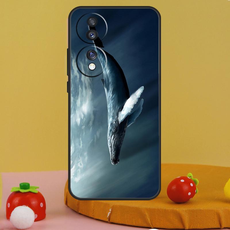 

Beautiful Blue Whale Painting Case For Honor 200 Pro X9c X9a X8a X7a X6a X7 X8 X9 X8b X9b Magic 5 6 50 70 90 Lite Cover Honor X6a