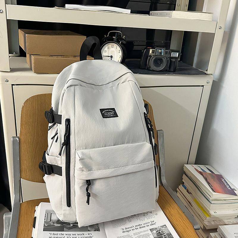 Minimally Designed Backpack With Solid Color And Letter Print Design For Teens