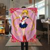 Sailor Moon Sailor Moon pattern Flannel Blanket, High quality Comfortable for All Seasons, Home Decor, Warmth and Comfort, Perfect for Gifts.